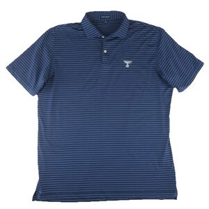 Peter Millar Crown Crafted Golf Polo Shirt Mens XL Blue Striped